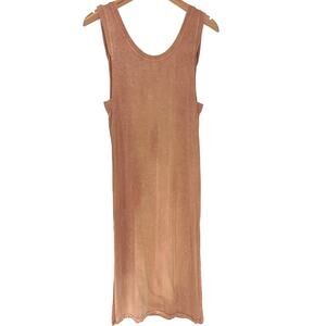 Anama Camel Tan Longline Split Hem Tank Top Tunic Size Small